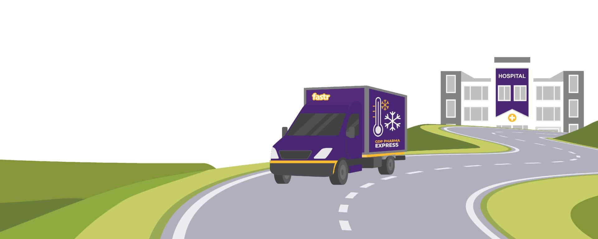 Kühltransporter auf dem Weg zum Krankenhaus.