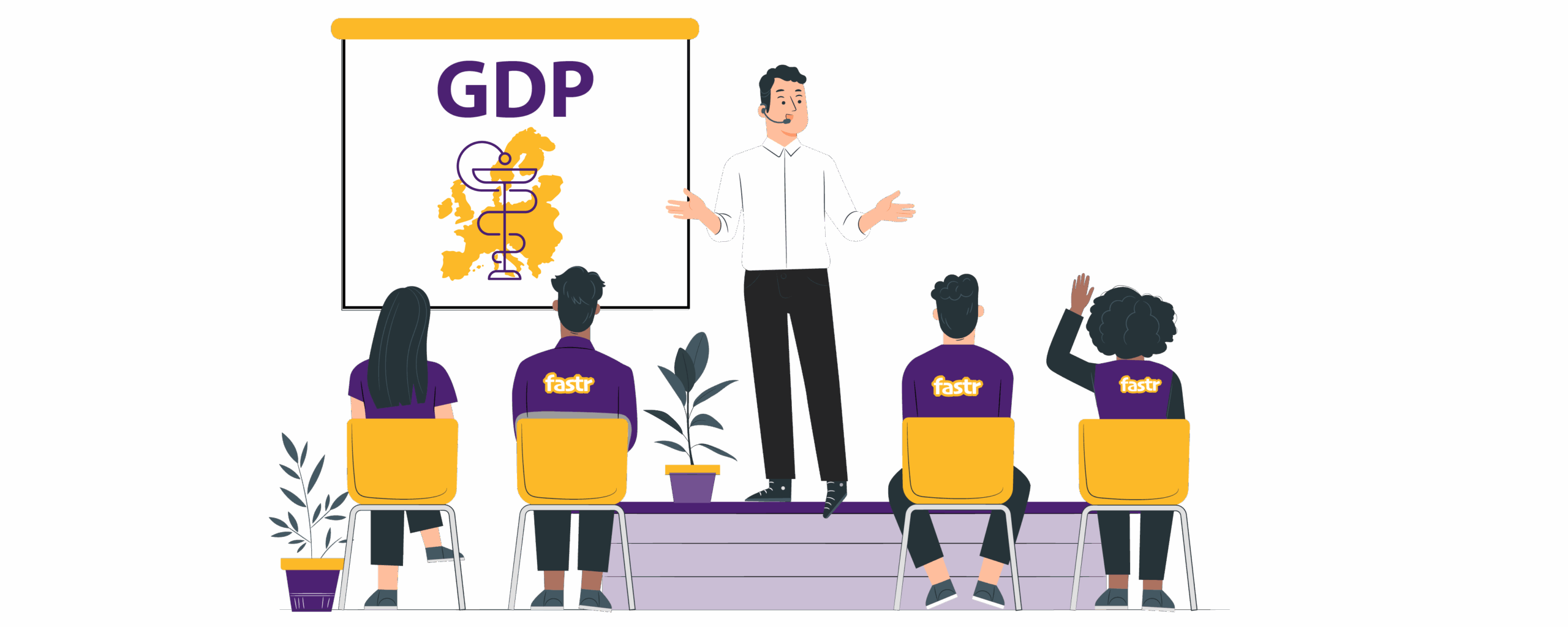 Vortrag über europäisches BIP vor Zuhörern