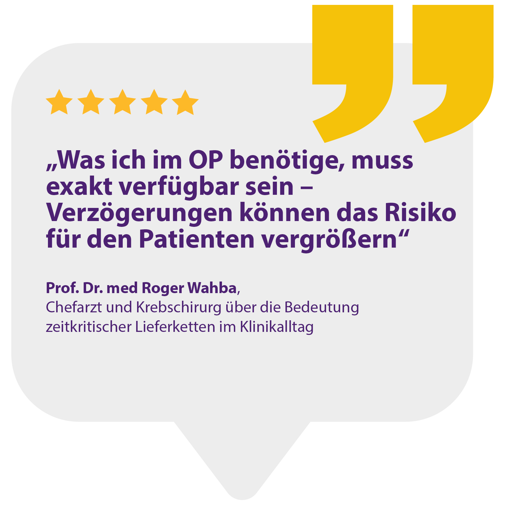 OP-Versorgung pünktlich für Patientensicherheit. Wichtig!